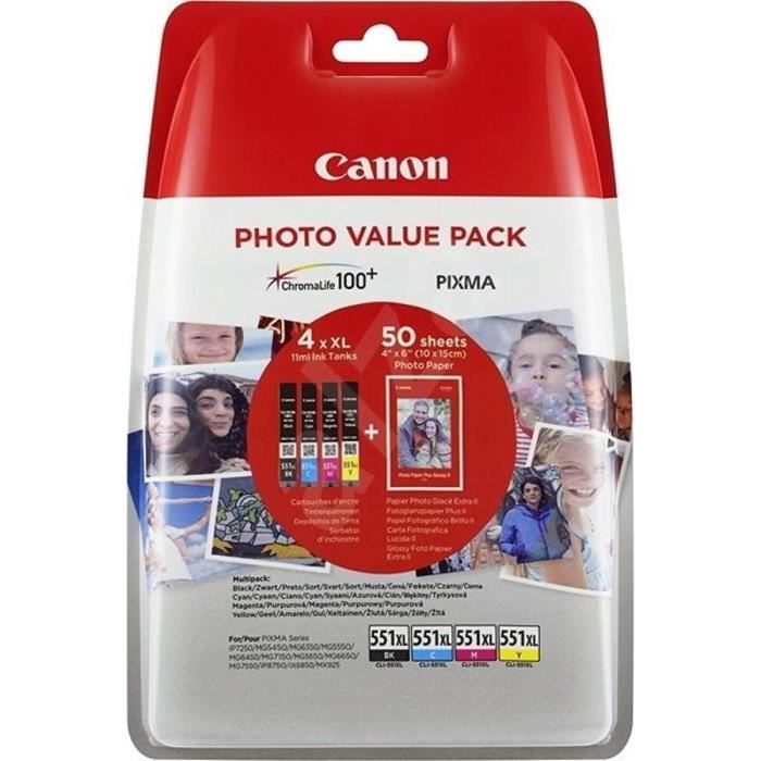 Canon PVPCLI 551XL+PP 201 CMYK 50sh BLIST - vue 2