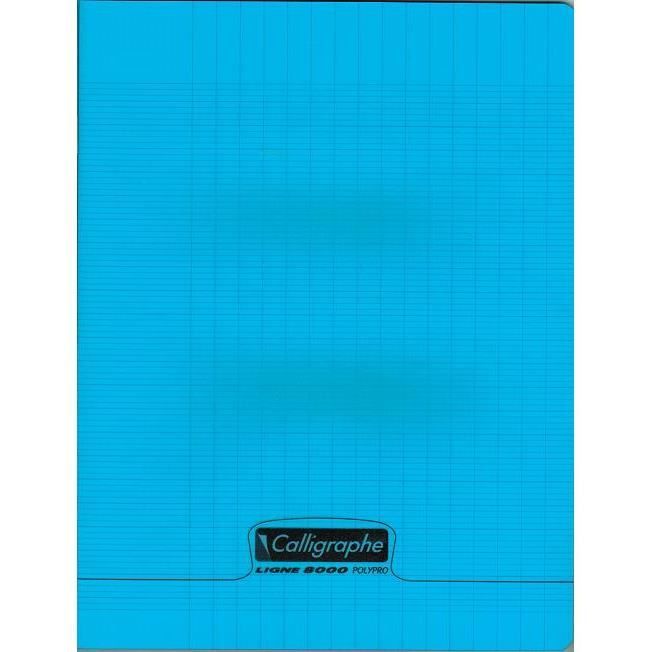 Cahier piqué POLYPRO 17x22 cm 48 p séyès 90g Bleu.