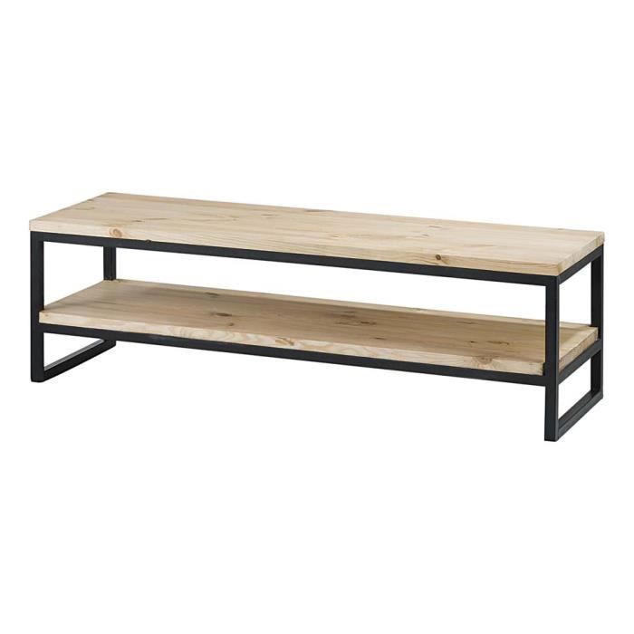 Meuble Tv Pin Massif Brut Et Metal 130cm City Achat Vente Meuble Tv Meuble Tv Pin Massif Brut E Soldes Sur Cdiscount Des Le 20 Janvier Cdiscount