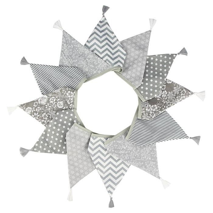 Bannière Et Bruant Décoratifs Pour Noël, Design étoile Blanc Et Argent, Neuf, Marque Shop Inc