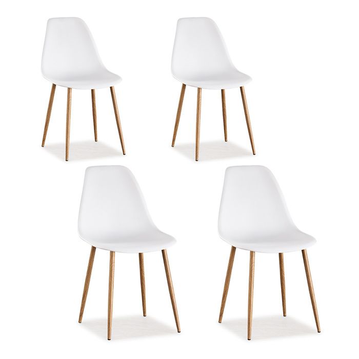 Lot de 4 chaises scandinaves blanches - Ela - DESIGNETSAMAISON Lot de 4 chaises scandinaves blanches - Ela - DESIGNETSAMAISON