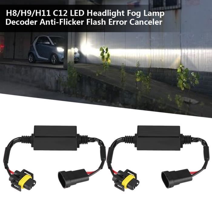 Lot De 2 Résistances De Charge LED 50W 8 Ohm - Décodeur Anti-scintillement Pour Phares LED H7 - Plug & Play, étanche - 9