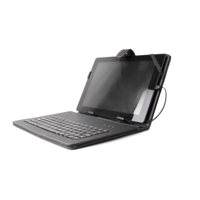 clavier intégré AZERTY pour Logicom L-EMENT TAB 1042 Tablette Tactile 10,1 16Go avec stylet tactile BONUS Etui aspect cuir noir Garantie 2 ans 