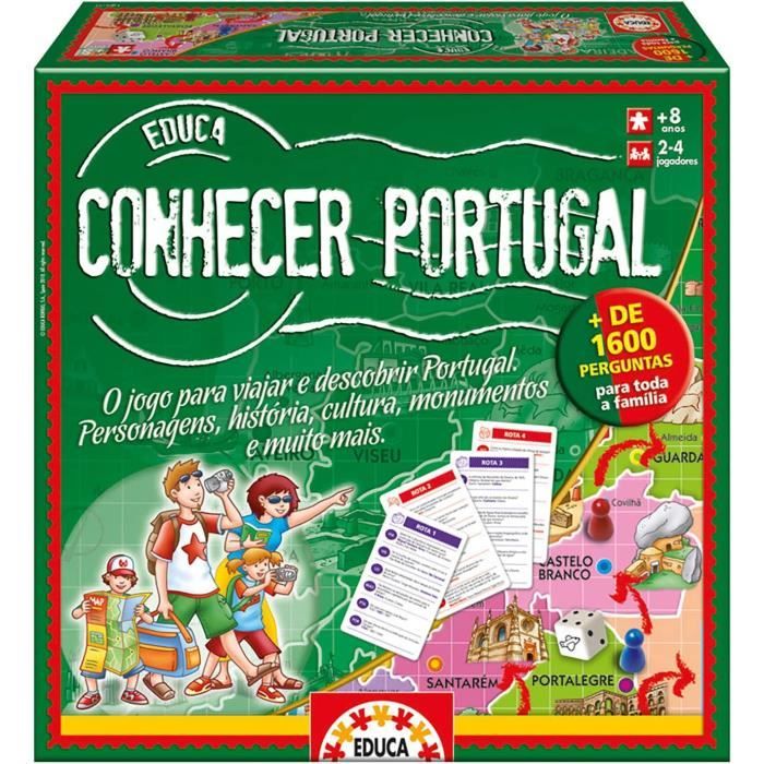 Educa Conhecer Portugal, Jeu de societe en Portugais, 14670, Blanc Cdiscount Jeux Jouets