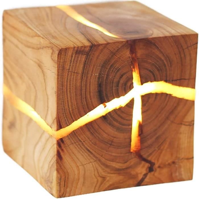 Applique Murale,LED Créative Applique Murale Simple En Bois Massif,Interieur Lampe LED Pour