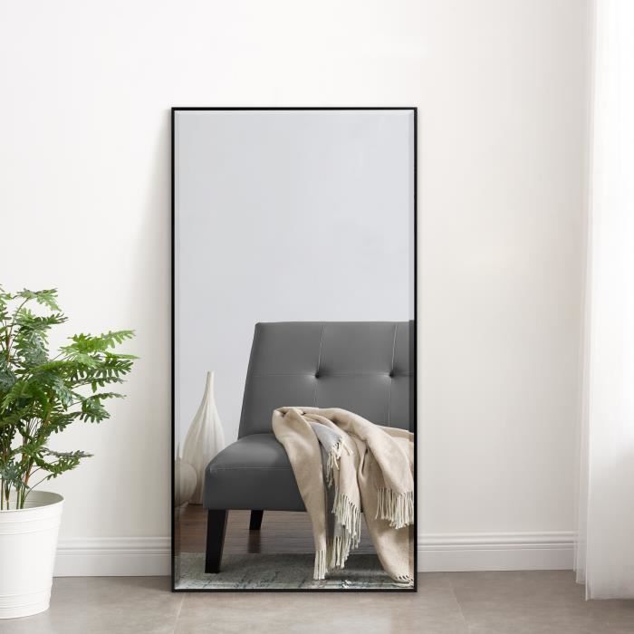 Miroir accroche-porte Lesina avec option montage mural 120 x 40 cm