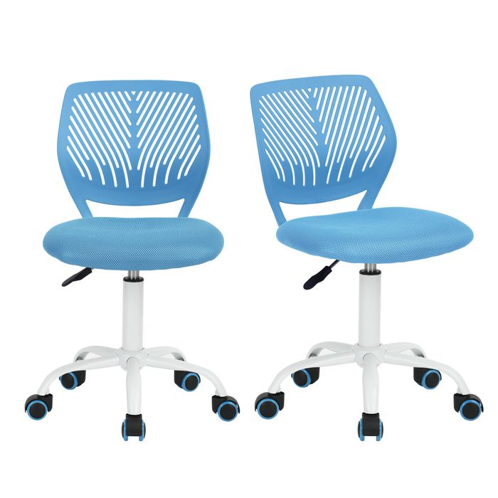FurnitureR Lot de 2 Chaise de Bureau Adolescents Hauteur Réglable avec Siège en Tissu Ergonomique Bleu FurnitureR Lot de 2 Chaise de Bureau Adolescents Hauteur Réglable avec Siège en Tissu Ergonomique Bleu