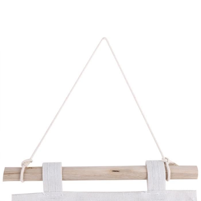 Organisateur Mural Suspendu En Coton – 3 Tailles (25, 30, 33 Cm) – Rangement Chaussures, Jouets, Salle De Bain – Installation Sans Perçage, Design Beige Naturel