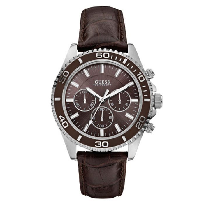 Montre GUESS Homme Bracelet Cuir Marron Tendance Achat vente