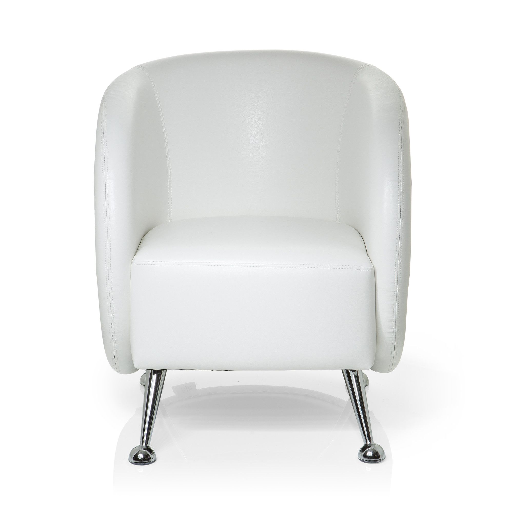 fauteuil lounge - hjh office - st. lucia - simili-cuir - blanc - design intemporel