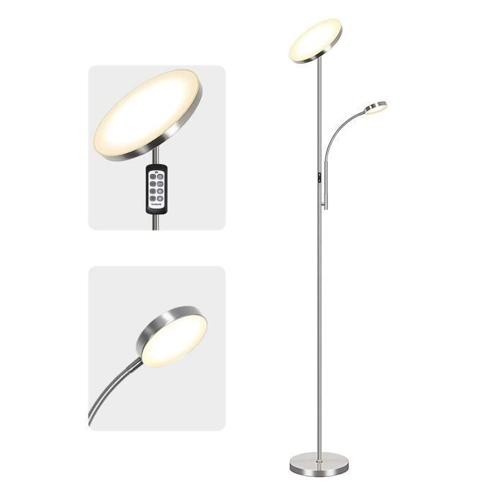 Lampe De Lecture Réglable Chromée Avec Interrupteur, 2 Niveaux D'intensité