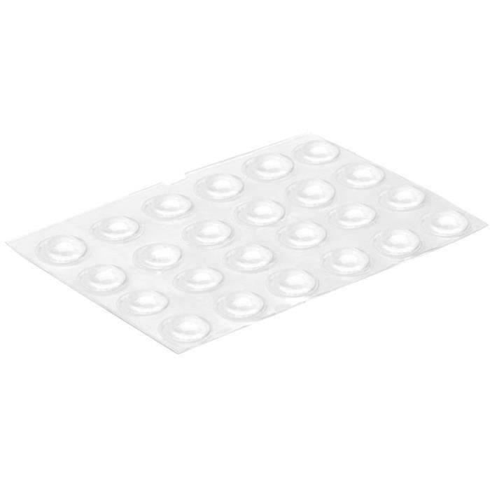 Patin protecteur antichoc adhésif transparent D: 8 mm - lot de 24