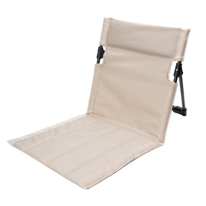 Chaise pliante - Chaise pliante de plage de camping portable ultralégère - 37x39x42 cm - avec sac de rangement - Kaki