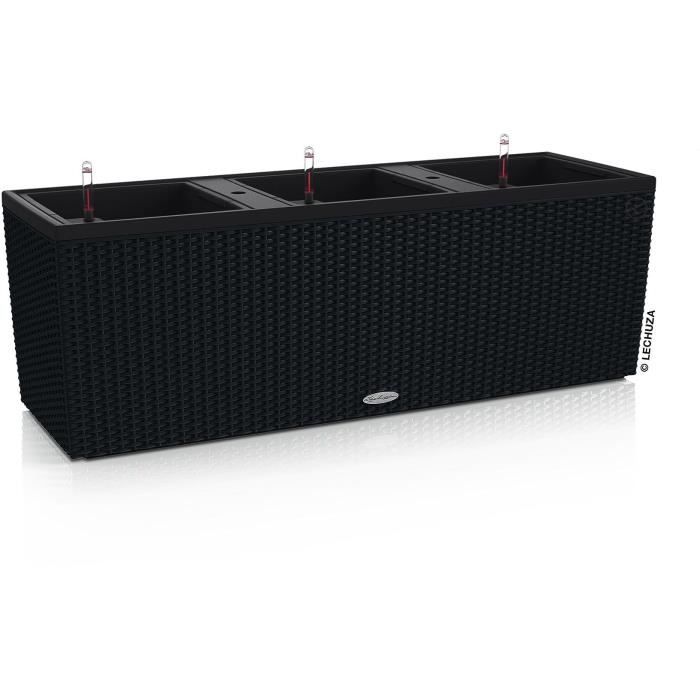 Pot de fleur LECHUZA Trio Cottage 30 - kit complet noir graphite