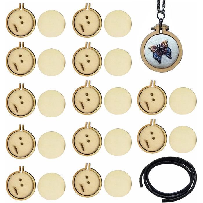 Lot De 12 Cerceaux à Broder En Bambou - Tailles Variées (8 à 20 Cm) - Vis Laiton Réglable - Pour Point De Croix, Broderie, Loisirs Créatifs
