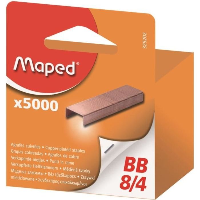 MAPED Agrafes BB 8/4 - En cuivre - 5000