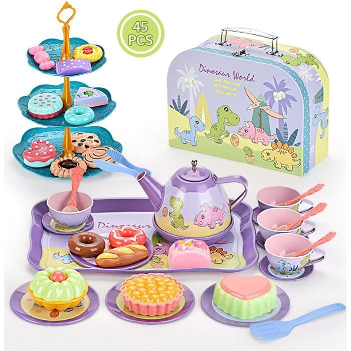 Service à Thé Pour Enfants 46 Pièces - NCKIHRKK - Jouet De Cuisine Dinette