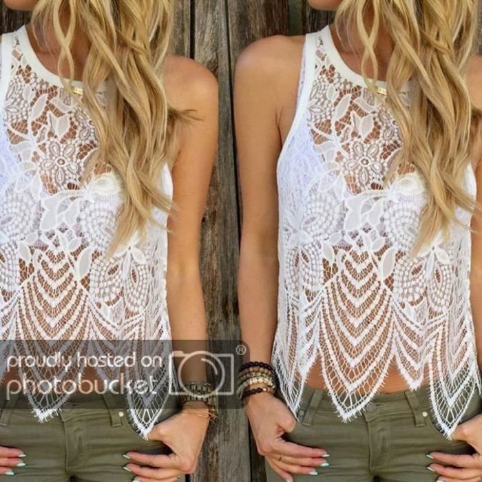 Edikted - Eira - Débardeur En Dentelle Transparente - Rouge