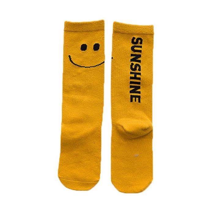 Chaussette Haute Enfant Fille Garcon Coton Melange Sport Automne Hiver Chaude Mode Jaune 12 14cm Jaune Jaune Cdiscount Pret A Porter