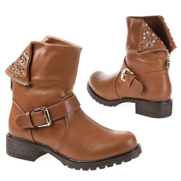 bottines marron camel