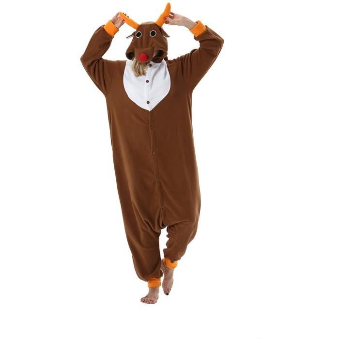 LBJR Pyjama Animal Adultes Cosplay Onesie Unisexe Carnaval Party Costume 