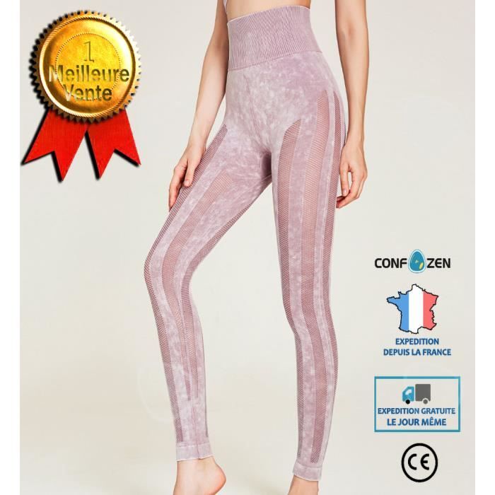 CONFO® Pantalons de yoga pantalons musculation lavables sans couture collants de sport haute impression élastique collants creux pa