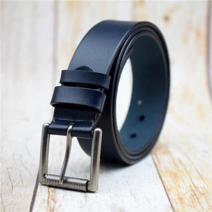 Ceinture Cuir Véritable Marron Homme 130 Cm Luxe Simple Largeur :3.8 Cm