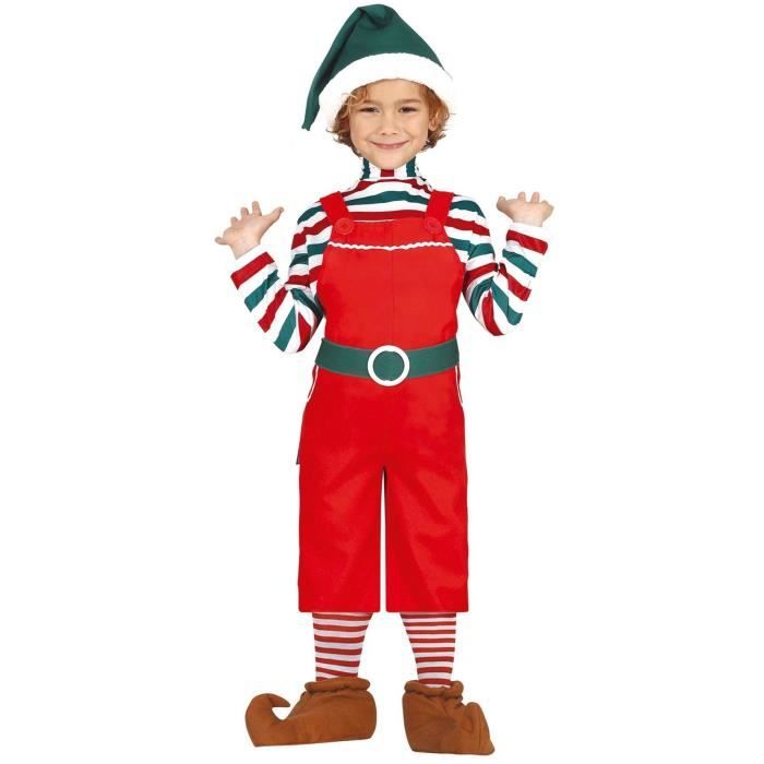 Costume Elfe Assistant Du Père Noël - Déguisement Adulte XXL Rouge Et Vert, Haut, Pantalon, Bonnet - Pour Noël, Carnaval, Fête à Thème