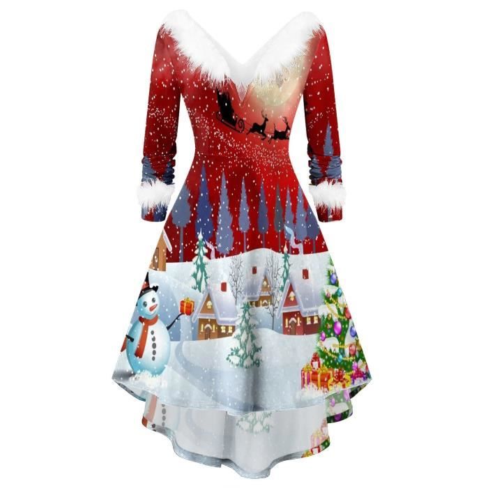 Robe décontractée floue à motif d'arbre de Noël à paillettes