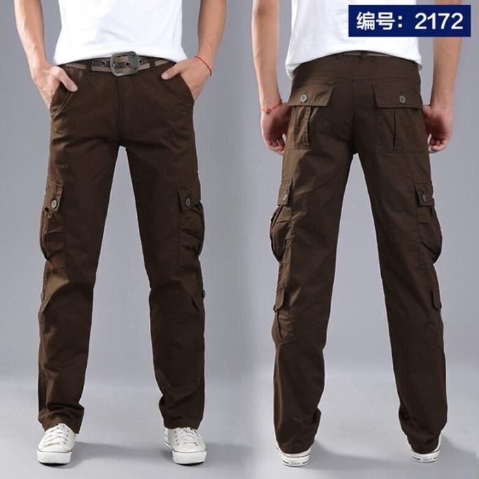 Pantalon Cargo Homme Stretch - Pour Travail, Randonnée, Moto, Plusieurs Poches, Confortable
