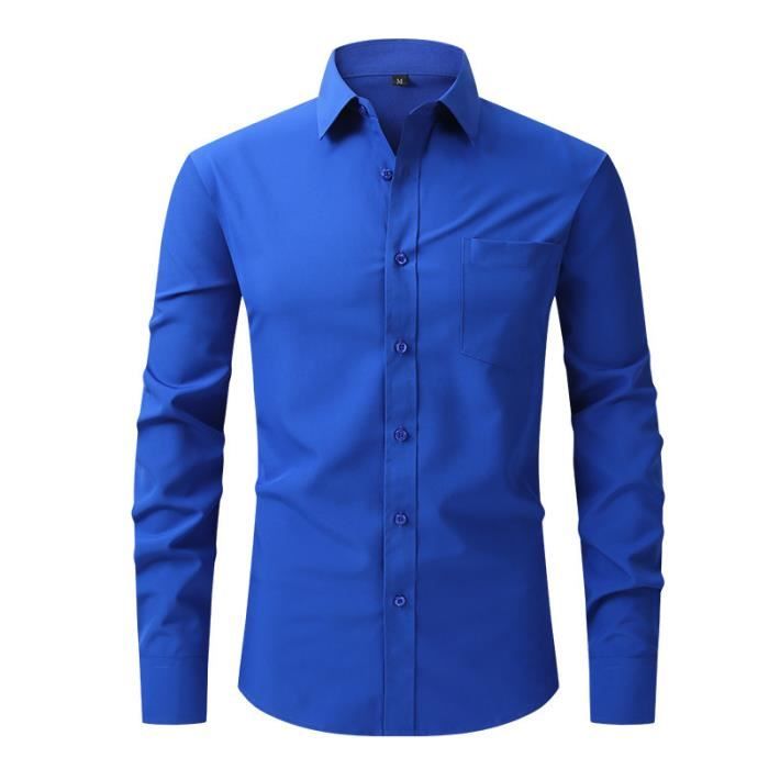 Chemise Homme Col Montant Avec Poche Poitrine Manches Longues - INSFITY