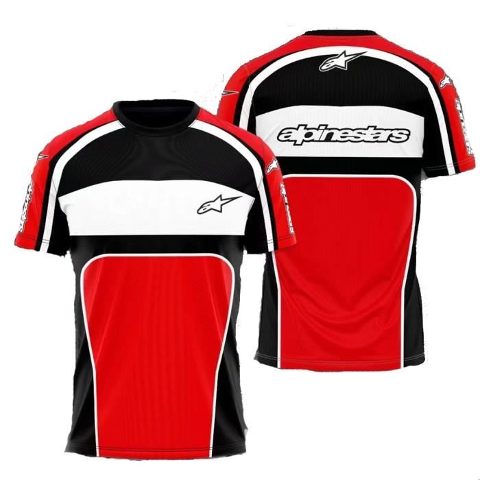 Tee-shirt Manches Courtes Racing Team - Taille M - Rouge - Occasion Très Bon état