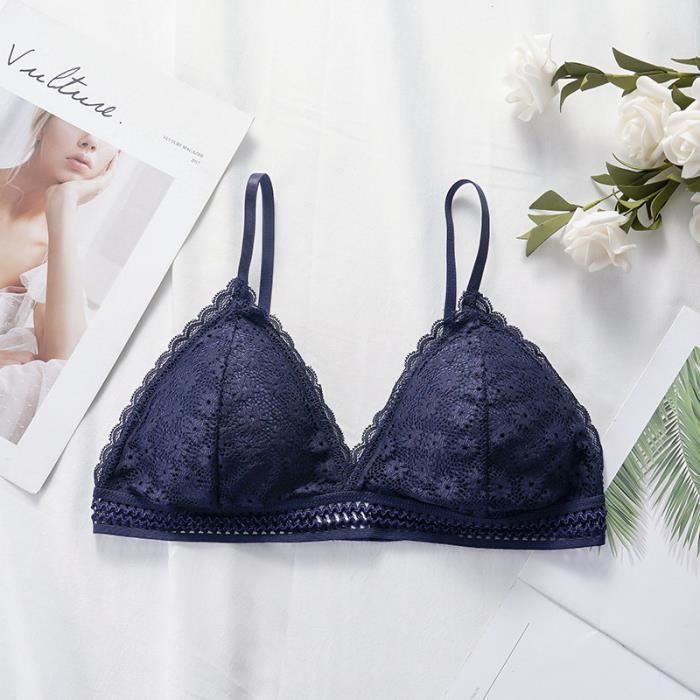 Soutien-gorge Push Up Sans Armatures - Couverture Complète, Dentelle, Taille 3XL, Bonnet D