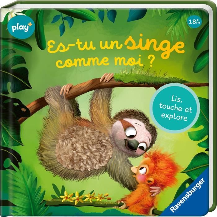 Ravensburger play+ Es-tu un singe comme moi?  Livre Premier âge bébé