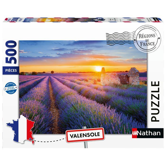 Puzzle 500 pièces : Route de la lavande Valensole Collection Régions de France Ravensburger Nathan - vue 2