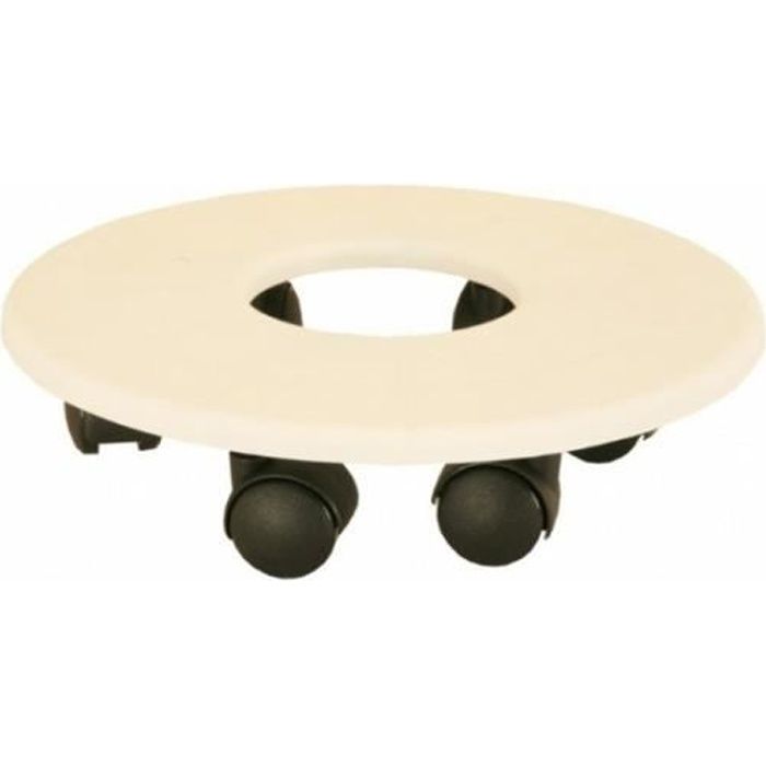 Support à roulettes encastrable - RIVIERA - Ø26 cm - Beige - Pour Pot EVA rond et carré