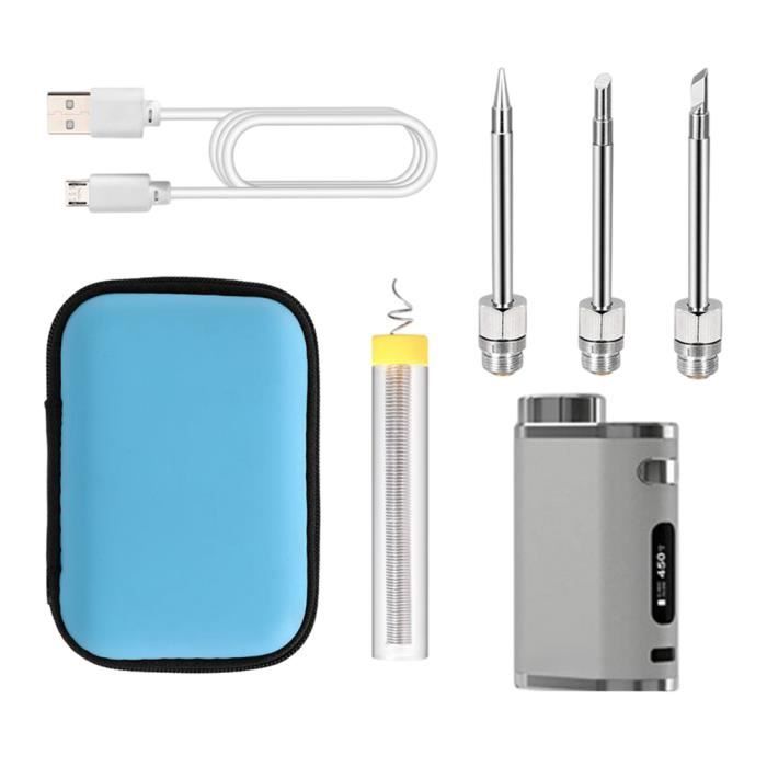 Kit Fer à Souder Sans Fil USB Daakro Rechargeable - 3 Températures, Portable Rouge - Outils Soudure