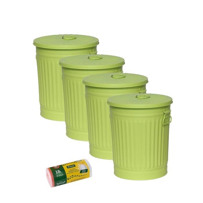 Kela Poubelle Cosmétique Monaco Vert Alpin – Design Élégant En Métal Pour Salle De Bain Moderne