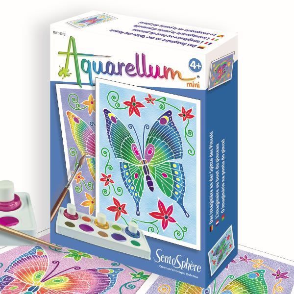 SENTOSPHERE - Aquarellum Mini Papillons - Peinture pour Enfants - Mixte - A partir de 3 ans