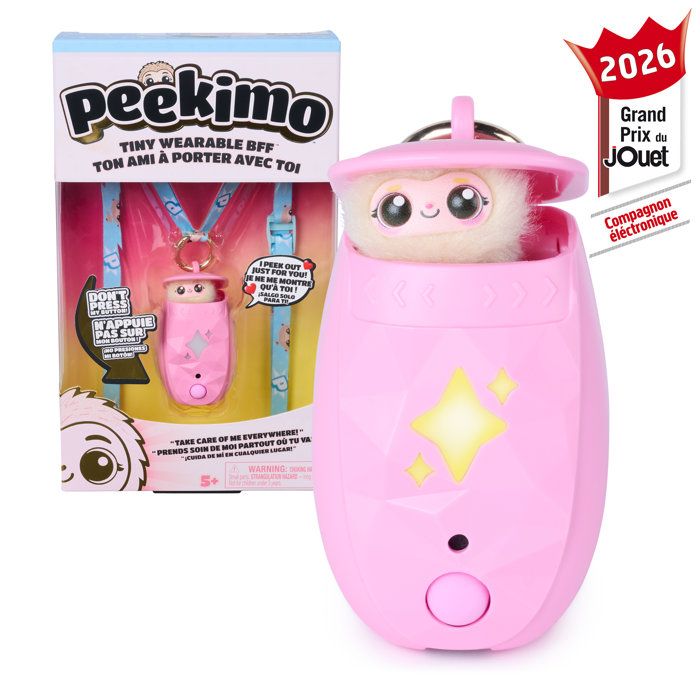 Peekimo Violet - SPINMASTER - Animal interactif et accessoire à porter - Plus de 100 sons & réactions - A Partir De 5 Ans