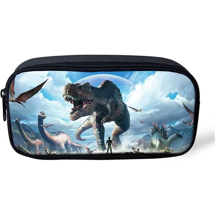 Trousse À Crayons Tendance Grise Noire Avec 2 Fermetures Éclair Pour