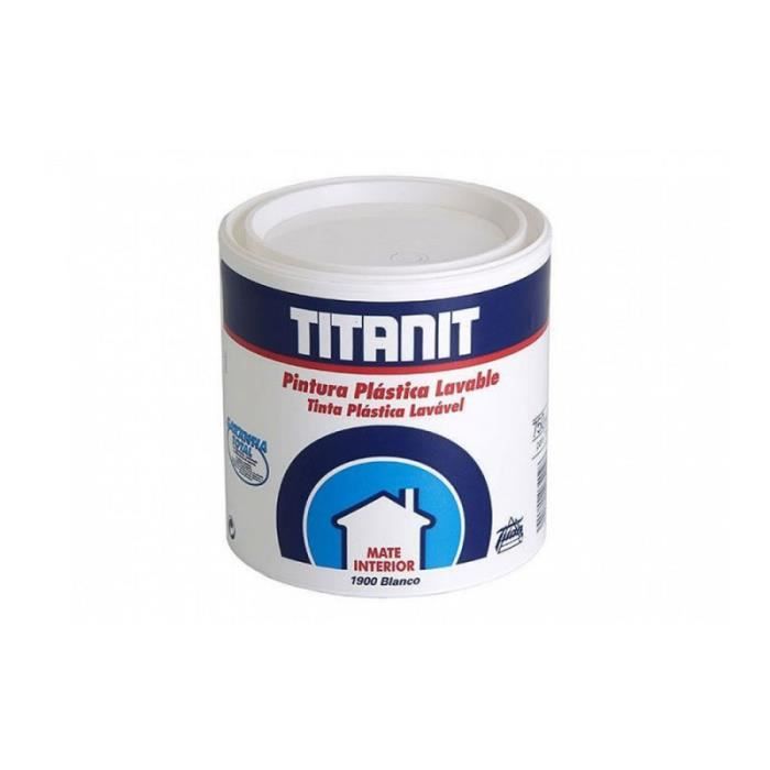 Peinture lavable pour murs et plafonds titanit blanc mat intérieur 750ml titanlux 029190034