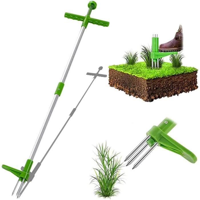 Extracteur De Mauvaises Herbes Mécanique En Acier Inoxydable À 3 Griffes Et Pédale, Outil Manuel