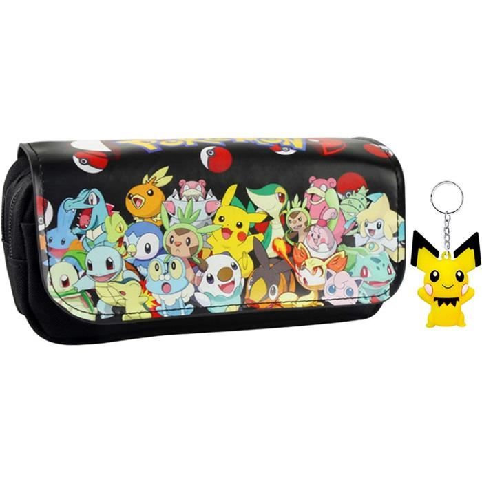 Trousse Scolaire Pikachu - Double Compartiment, Grande Capacité - Idéale Pour Stylos, Crayons - Accessoire Pokémon Pour École, Bureau, Loisirs Créatifs