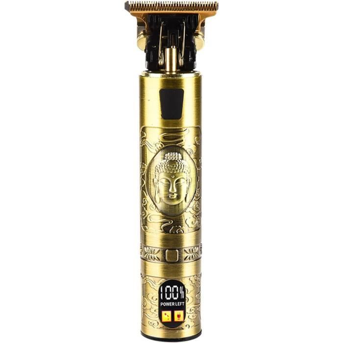 Tondeuse Cheveux & Barbe Rechargeable Homme - Précision - 3 Têtes - USB - Dorée