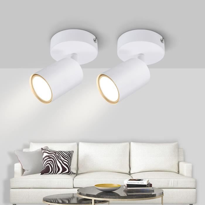 Spot GU10 Rotatif 350 Plafonnier 4 Spots Orientables GU10 - Rampe LED Blanc, Spots Réglables 350°, Sans Ampoules éclairage De Plafond