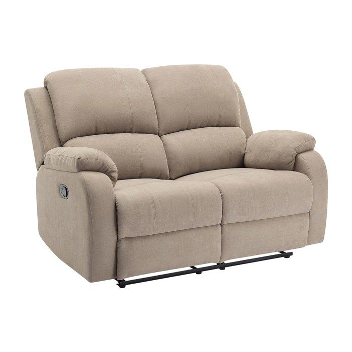 Canapé D'angle Relax 3 Places + 2 Places + Fauteuil En Microfibre Taupe BRODY - Mécanisme Relax Manuel, Assise Confortable, Tissu Doux