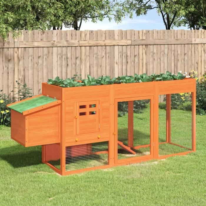 vidaXL Poulailler 204x50x84 cm bois massif de pin