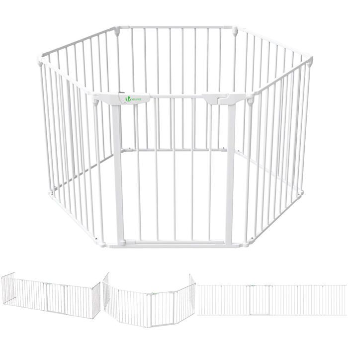 Comparer les prix de VOUNOT® Barrière de sécurité cheminée pliable 375M - 6 Panneaux - Pré-assemblée - Blanc