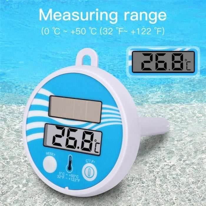 KingSom Thermomètre Piscine Numérique, Flottant Solaire Avec Lumière